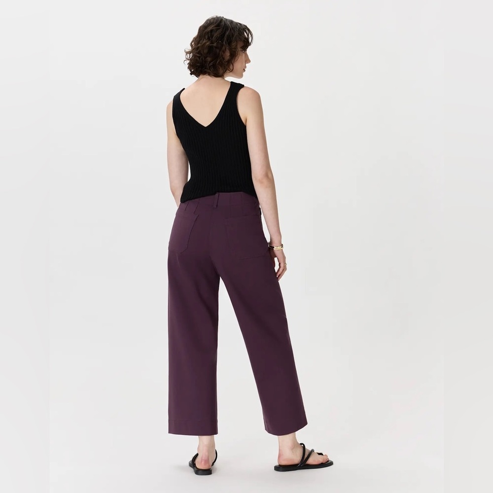 Quince Ultra-Stretch Ponte Cropped Wide Leg Pants size 12 NWT - Picture 2 of 6